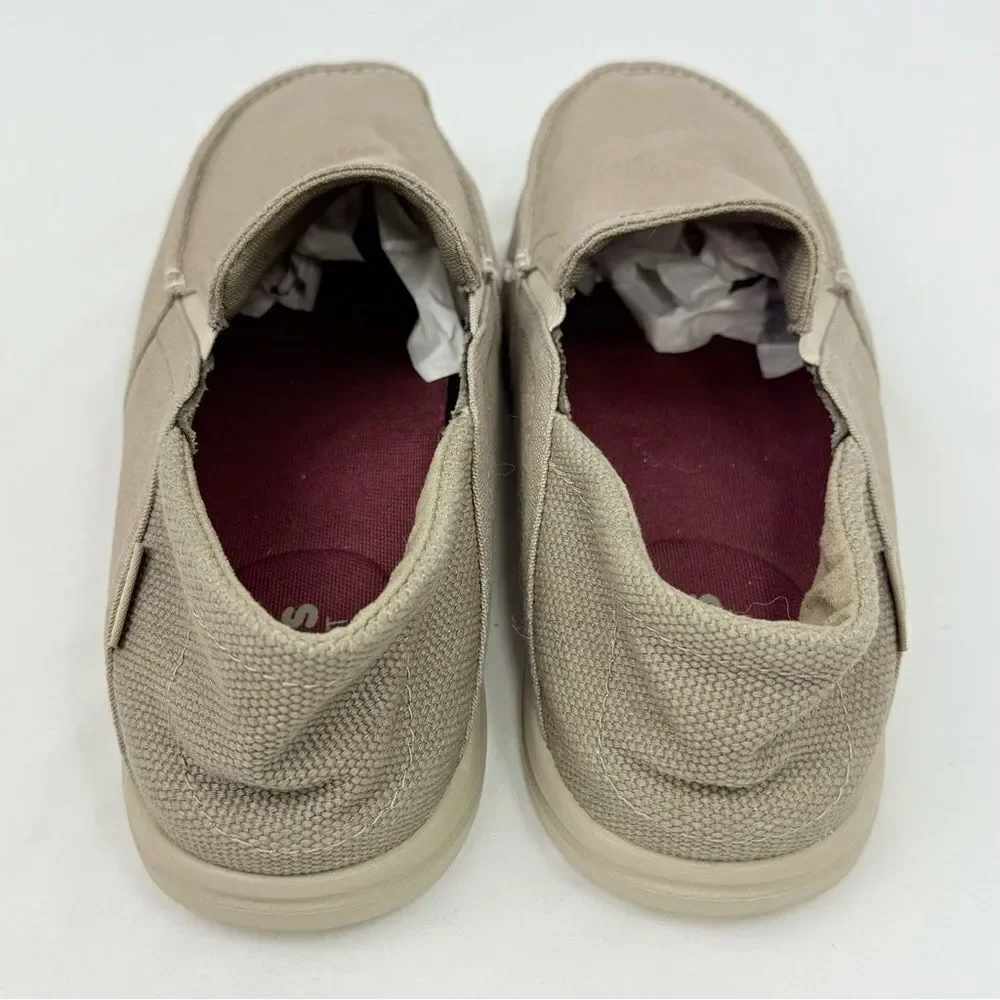Crocs Tan Canvas Conversion Heel Slip On Deck Boat Loafers